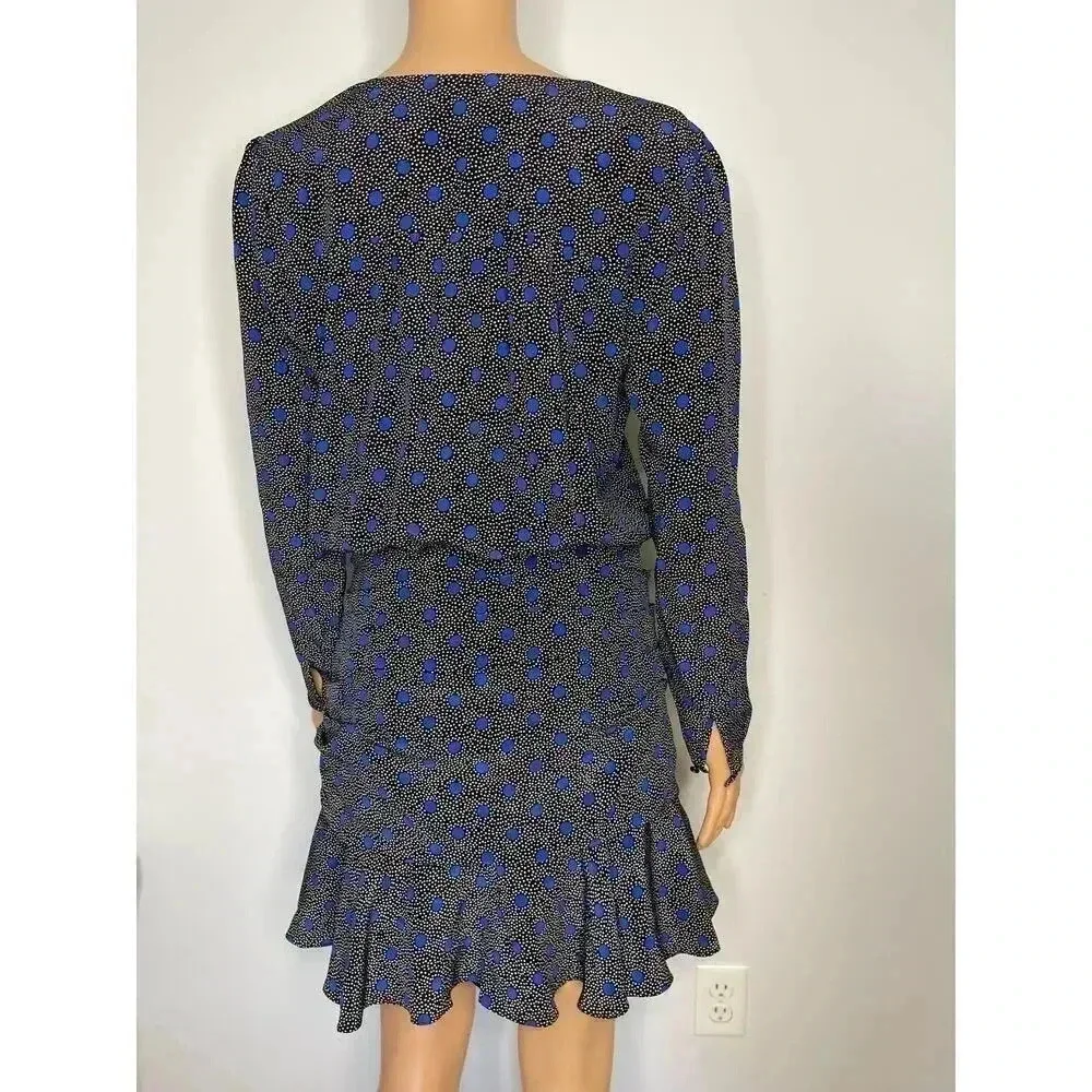 Veronica Beard  Lou Lou Ruched Dress size 6 100% Silk long sleeve mini - Picture 7 of 13